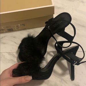 Black Fur Heels